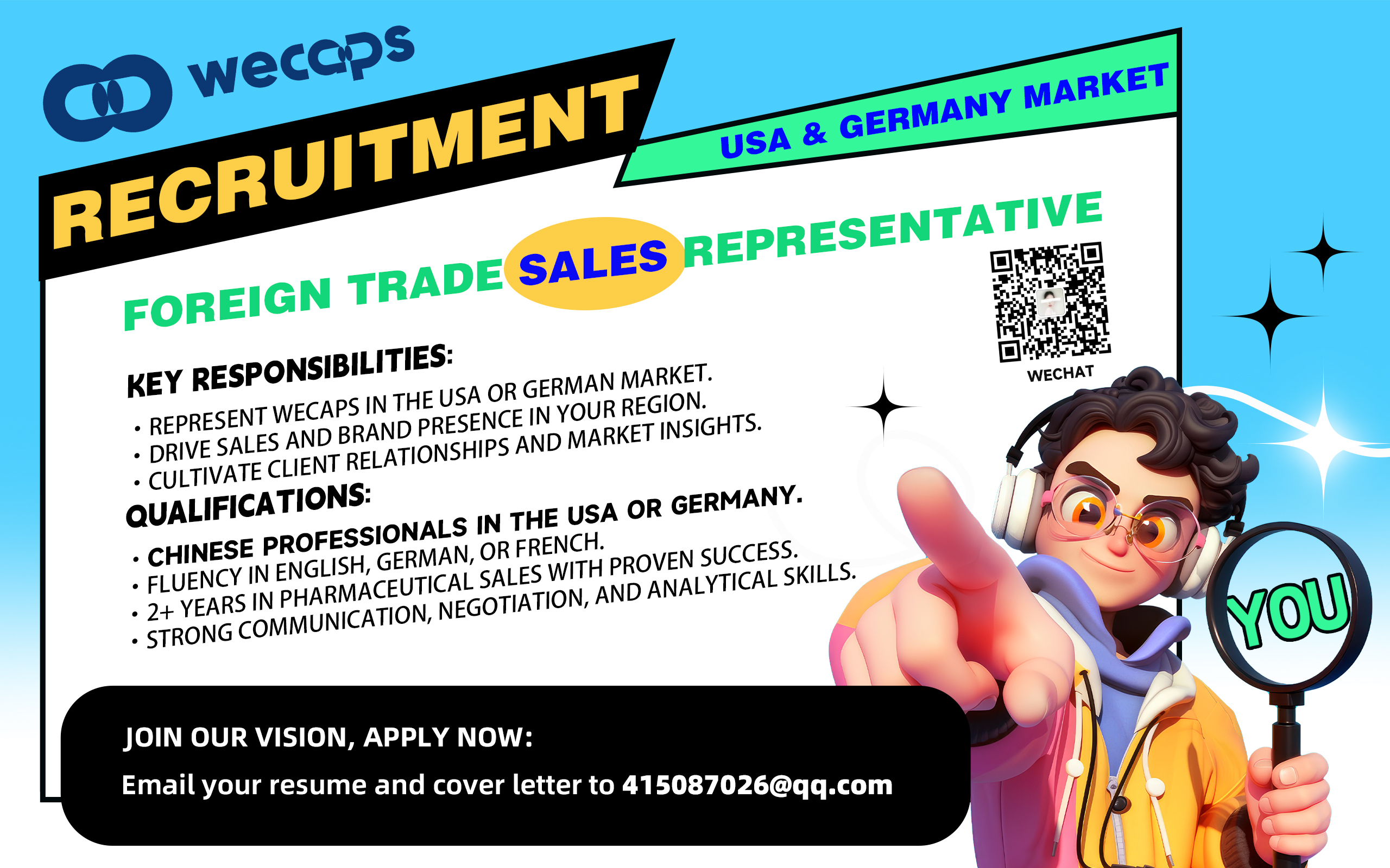 Wecaps Recruitment - Foreign Trade Sales Representative